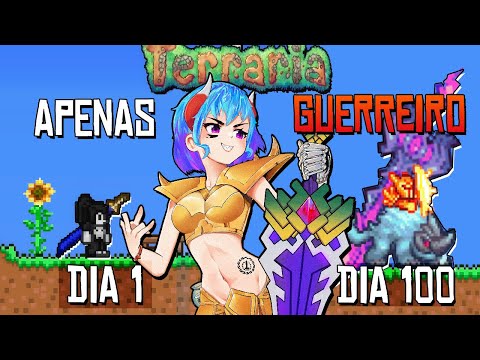 PASSEI 100 DIAS NO TERRARIA APENAS DE MELEE