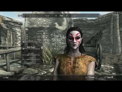 SKYRIM Female Dark Elf Character Creation -SETTINGS BELOW -No mods