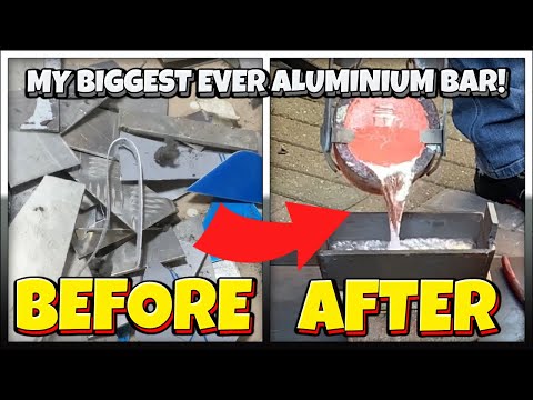 Giant Ingot - My Biggest Ever Aluminium Ingot! - Home Made Furnace - Bullion - Molten Metal Melting