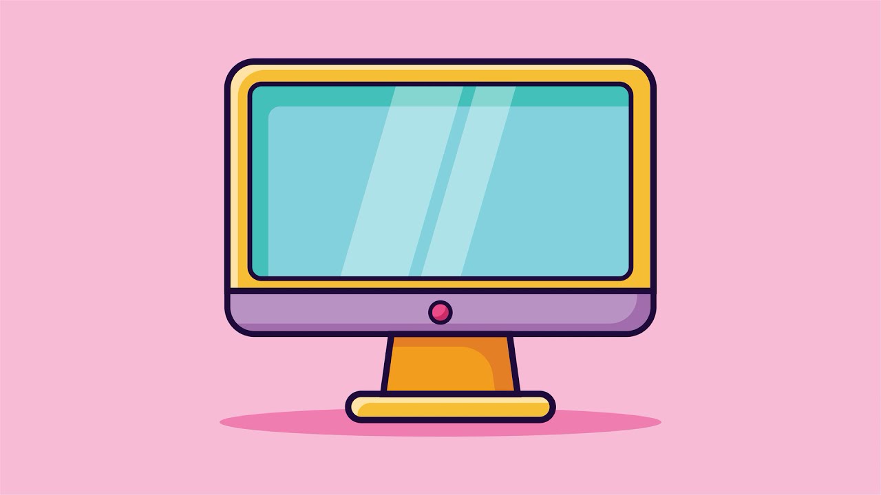 Computer Monitor Illustration | Adobe Illustrator Tutorial | Flat Illustration