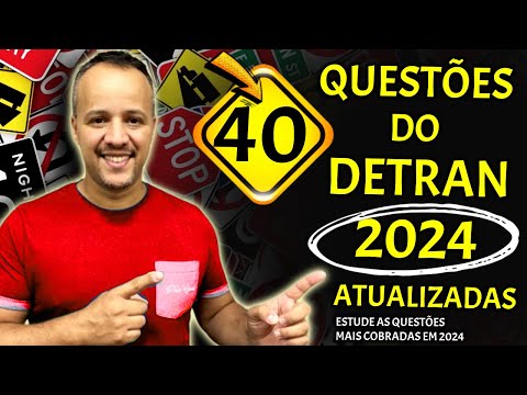 SIMULADO DO DETRAN 2024 - REVISÃO DE 40 QUESTÕES DE LEGISLAÇÃO- PROVA SIMULADA DO DETRAN 2024