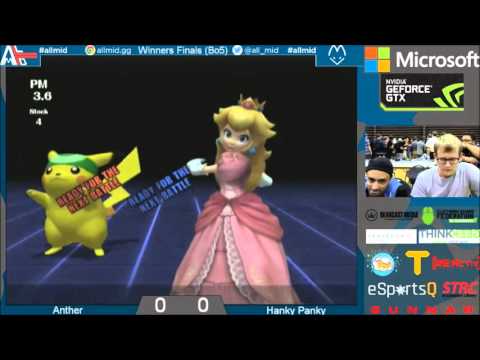All-Mid -  Anther (Pikachu) vs Hanky Panky (Peach) - Project M Winners Final