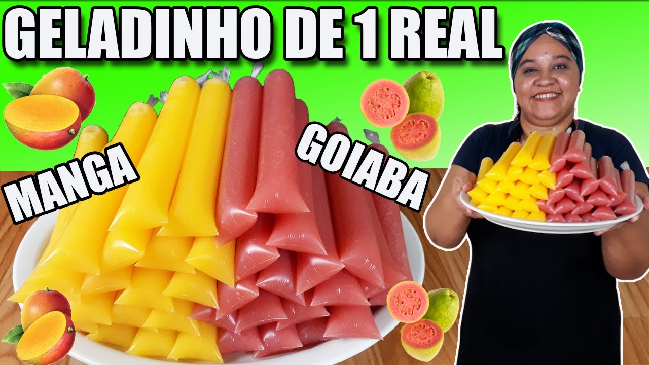 Geladinho BASE DE ÁGUA Cremoso (SEM LEITE) 2 SABORES da Fruta FAÇA E VENDA a 1REAL!