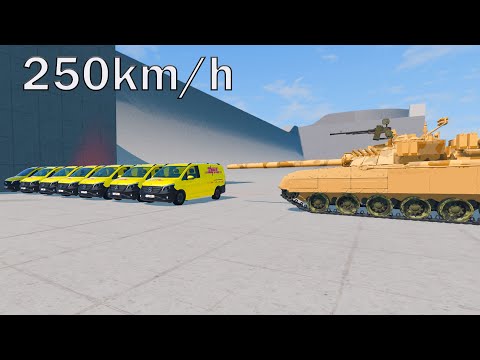 TANK vs Mercedes-Benz V-Class ! 250 Km/H CRASH TEST! - BeamNg Drive