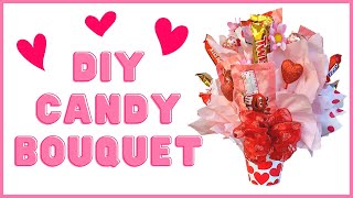 HOW TO MAKE A CANDY BOUQUET - Cheap DIY Valentine's Day Gift Idea