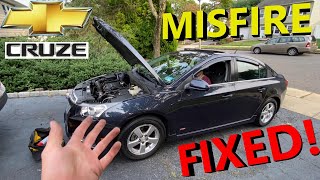 How to Fix Your Chevy Cruze Engine Misfire! Spark Plugs / Coil After 7 Years and 60K Miles 😱