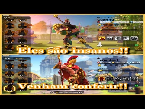 NOVOS COMANDANTES DE INFANTARIA | GUAN YU & LEONIDAS - RISE OF KINGDOMS.