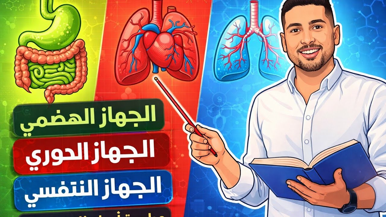 أقوى مراجعة ليلة الامتحان أحياء تانية ثانوي 2026 | الهضم، النقل، والتنفس في فيد