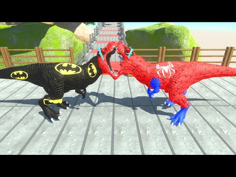 SPIDERMAN T REX DEATH CLIMB - Animal Revolt Battle Simulator