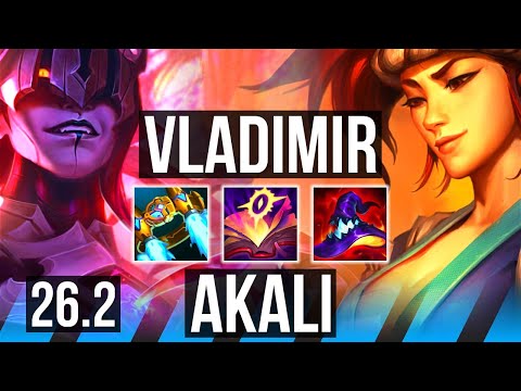 VLADIMIR vs AKALI (MID) | 11k gold comeback, 72K damage | EUW Challenger | 26.2