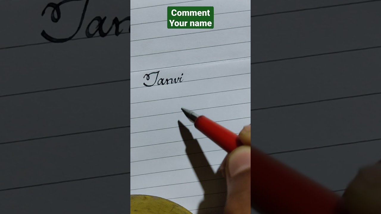 Janvi - name in beautiful english cursive handwriting | #shorts #handwriting