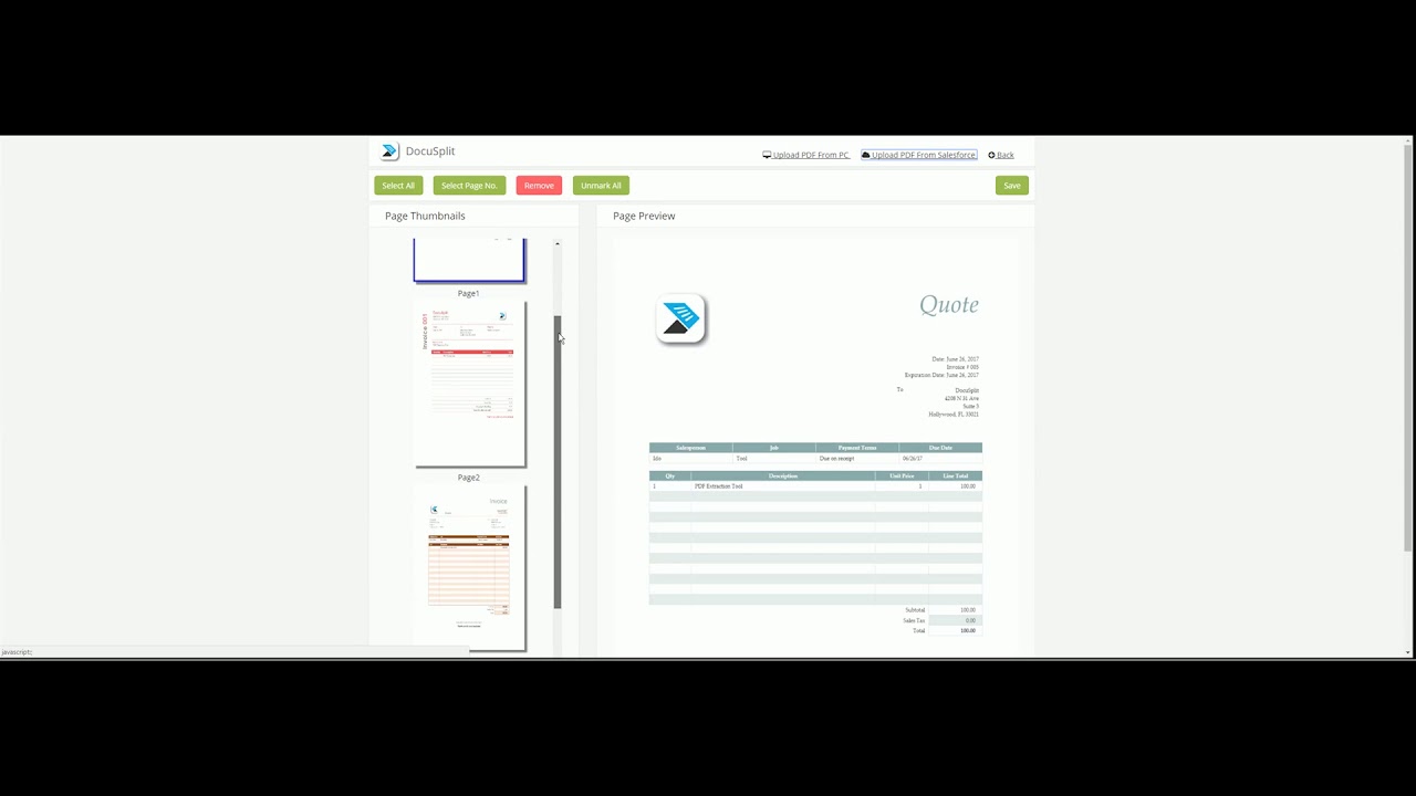 PDF Extraction For Salesforce by Docusplit.com