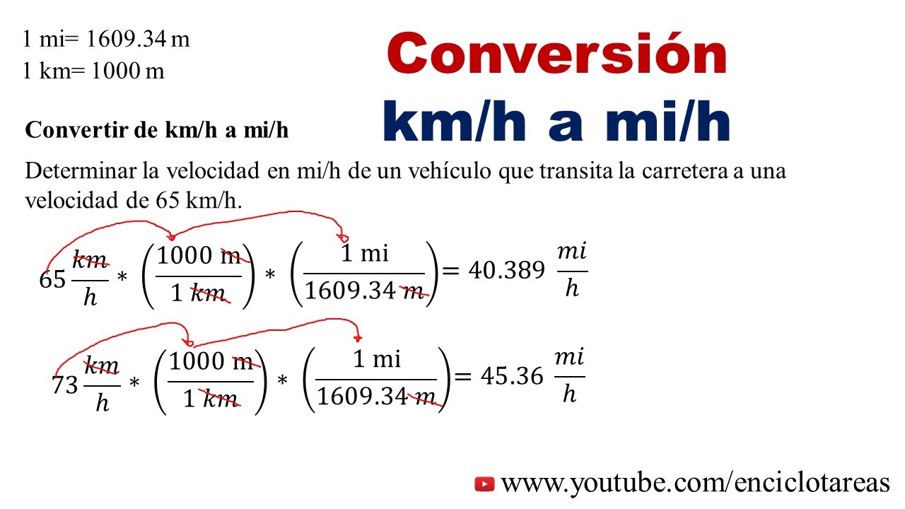 Convertir de km/h a mi/h
