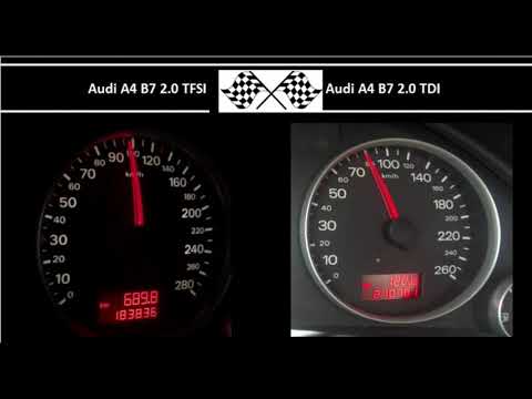 Audi A4 B7 2.0 TFSI VS. Audi A4 B7 2.0 TDI - Acceleration 0-100km/h