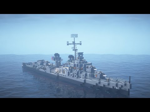 Minecraft: How to build a Destroyer in Minecraft (Fletcher Class) Minecraft Destroyer Tutorial