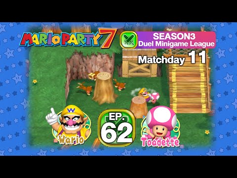 Mario Party 7 SS3 EP 62 Duel Minigame League Matchday 11 - Wario VS Toadette