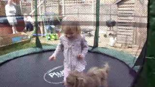 Freya and Roo on trampoline