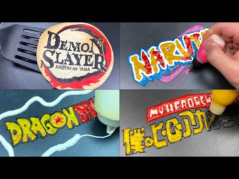 Anime Logos Pancake Art - Demon Slayer, Naruto, Dragon Ball, My Hero Academia