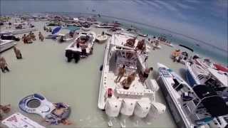 preview picture of video 'Aerial Drone Video - Key Largo Adventures Sand Bar Memorial Weekend 2014'