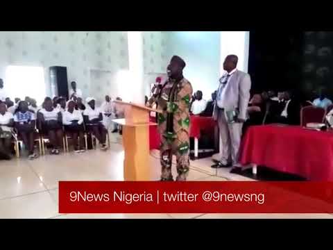 Governor Rochas Okorocha entertains his audience in a stand up comedy