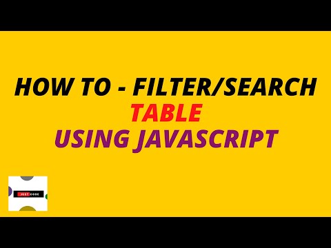 How To Create A Filter Table With Javascript