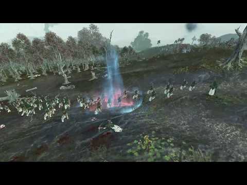 Total War  WARHAMMER 2 / W 18 Stack Necrofex Colossus Dreadfleet Army vs Wood Elves Battle
