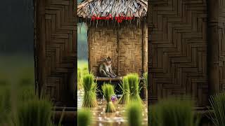 Download lagu seekor monyet terjebak hujan di gubuk sawah | #shorts mp3