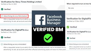 Verified Business Manager | Facebook verified business manager | Meta Verified Business Account| BM