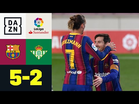 Messi zeigt Griezmann wie man Elfmeter schießt: Barcelona - Real Betis 5:2 | LaLiga | DAZN