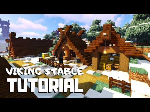thewalkingwhale - Minecraft: How to Build a Viking Stable (Snowy Viking Village Tutorial)