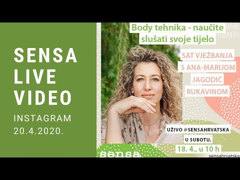 Snimka Sensa live instagram (20.4.2020.) "sat vježbanja sa Ana-Marijom Jagodić Rukavina"