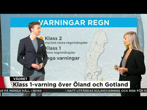 Klass 1-varning över Gotland och Öland - Nyheterna (TV4)