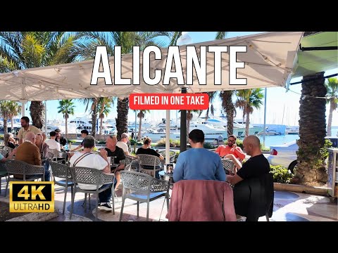 Alicante Walking Tour 🇪🇸 | Autumn Sun & Seaside Streets (4K)