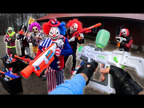 NERF WAR | THE KILLER CLOWN CHRONICLES - The Movie!