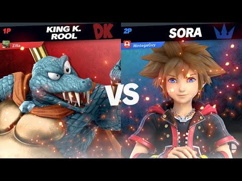 Super Smash Bros Ultimate Zilla (King K. Rool) vs NintegaGuy (Sora)