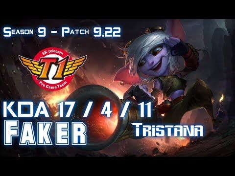 SKT T1 Faker TRISTANA vs PANTHEON Mid - Patch 9.22 KR Ranked
