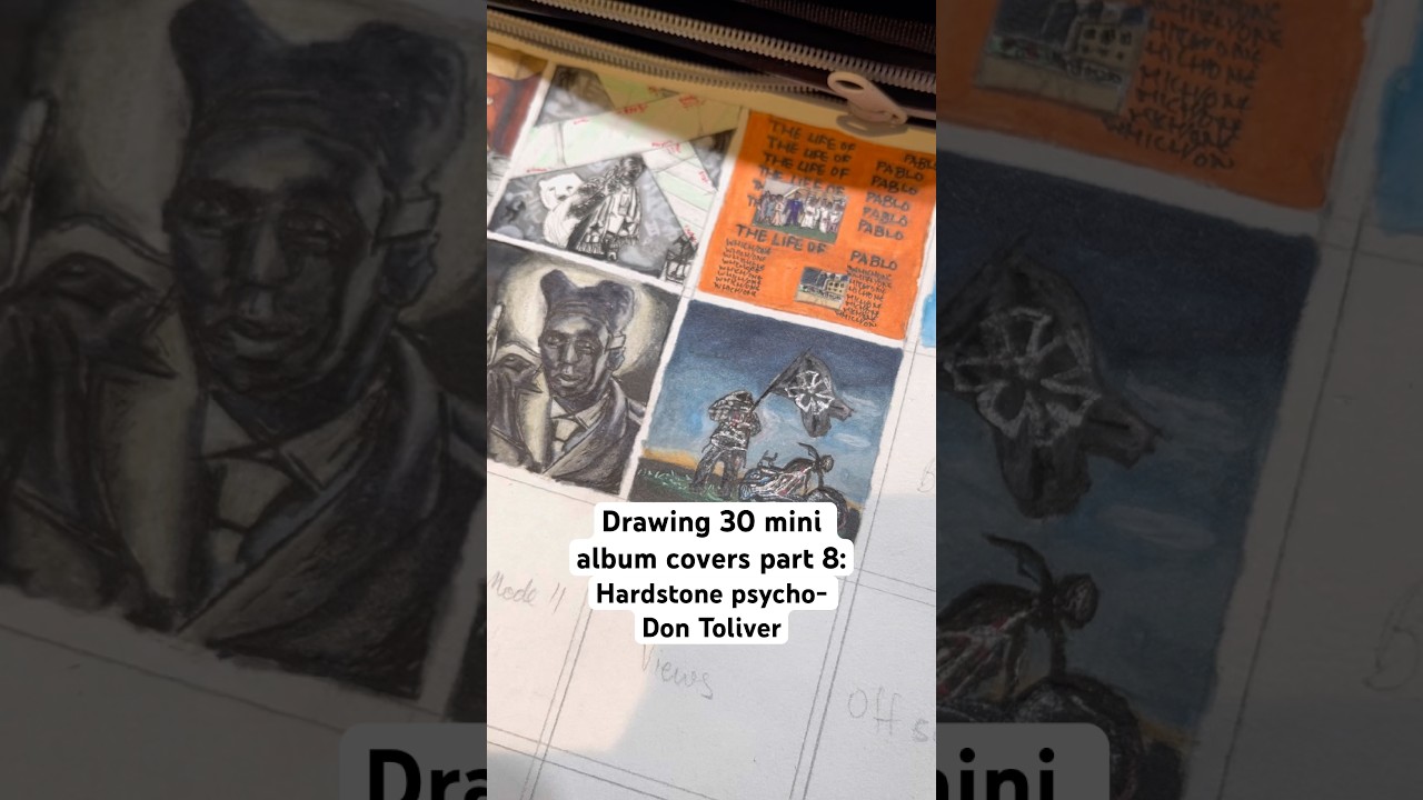 DRAWING MINI ALBUM COVERS: HARDSTONE PYSCHO! #rap #music #drawing #art #dontoliver #rapper #album