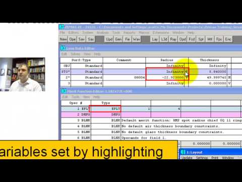 Zemax Tutorial - 6 - Focusing Basics, Optimizer