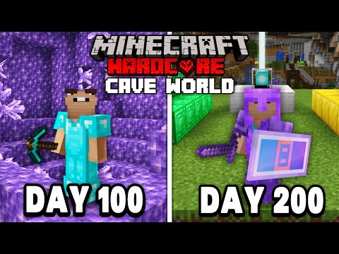 I Survived 200 Days of Hardcore Minecraft, In a Cave Only World... Here's What Happened