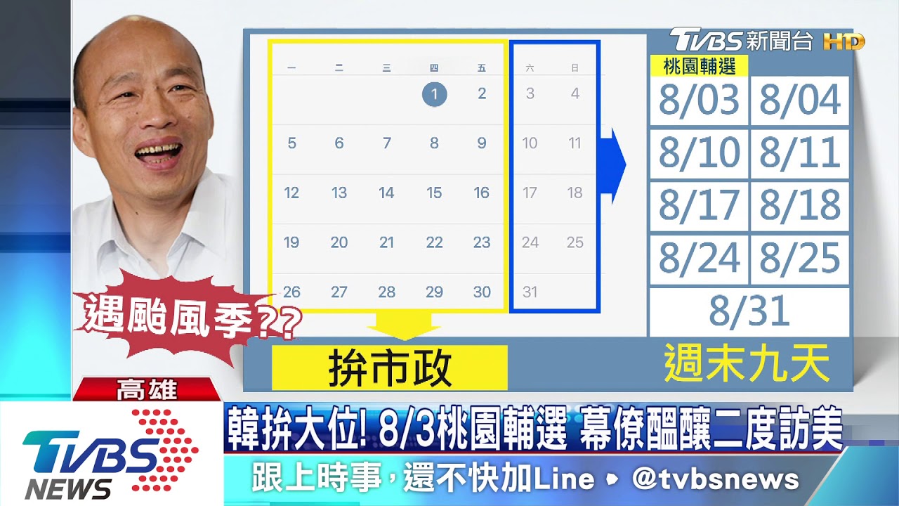 韓拚大位!8/3桃園輔選 幕僚醞釀二度訪美