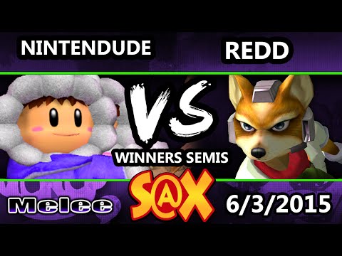 S@X - VGBC | Redd (Fox) vs VGz | Nintendude (Ice Climbers) SSBM Winners Semis - Smash Melee