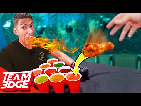 Spicy Cup Pong Challenge! | Carolina Reaper Hot Sauce!! Video