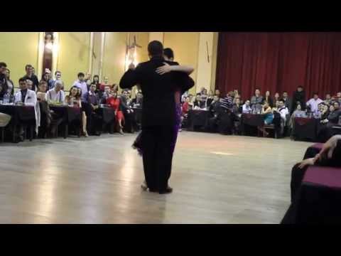  Cristina Sosa  and  Daniel Nacucchio  are  dancing  to  "  Yuyo Brujo  "  by  Juan D'Arienzo