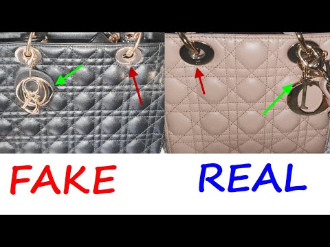 Lady Dior bag real vs fake review. How to spot counterfeit Christian Dior bags and purses