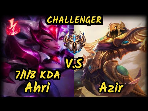 RED Yoda (AHRI) vs AZIR - 7/1/8 KDA MID CHALLENGER GAMEPLAY - BR