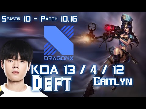 DRX Deft CAITLYN vs JHIN ADC - Patch 10.16 KR Ranked