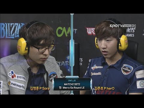 [WECG SC2 Korea National Final] Semi Finals Match2 set2 Sora vs herO Merry Go Round -EsportsTV