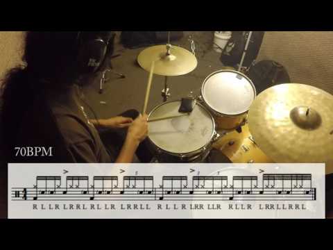 Drum Lesson - Phrasing with Rudiments #14 - Inverted Doubles and Diddles exercise for grooves