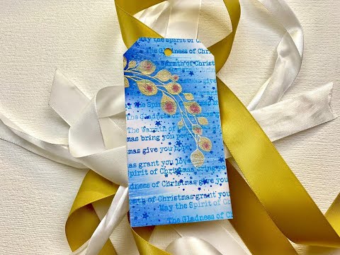 Lavinia Stamps - Floral Wreath in Blues - Day 9 of Tags 2020