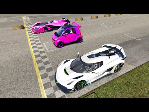 Koenigsegg Jesko vs Smart Brabus Monster vs Red Bull X2010 5000 HP - Old Monza